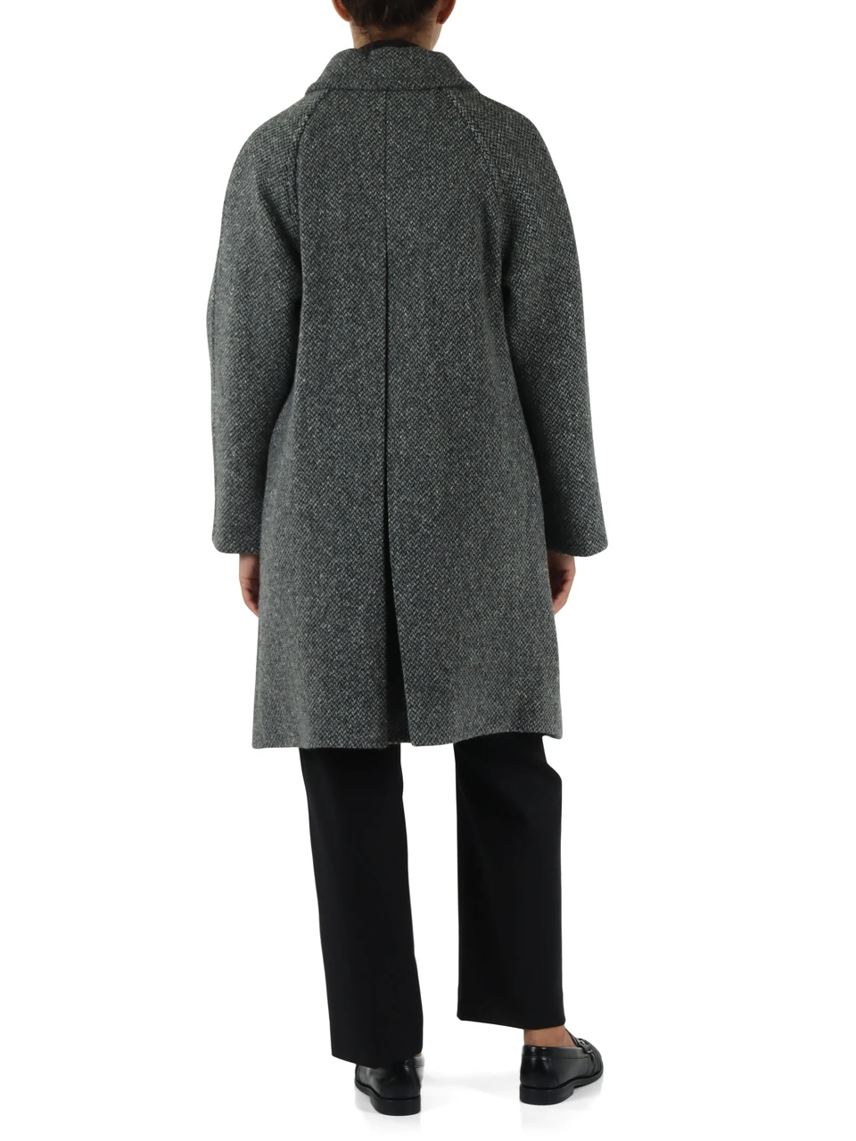 GRIGIO | Cappotto in tweed LATINO con maxi scarpa abbinata