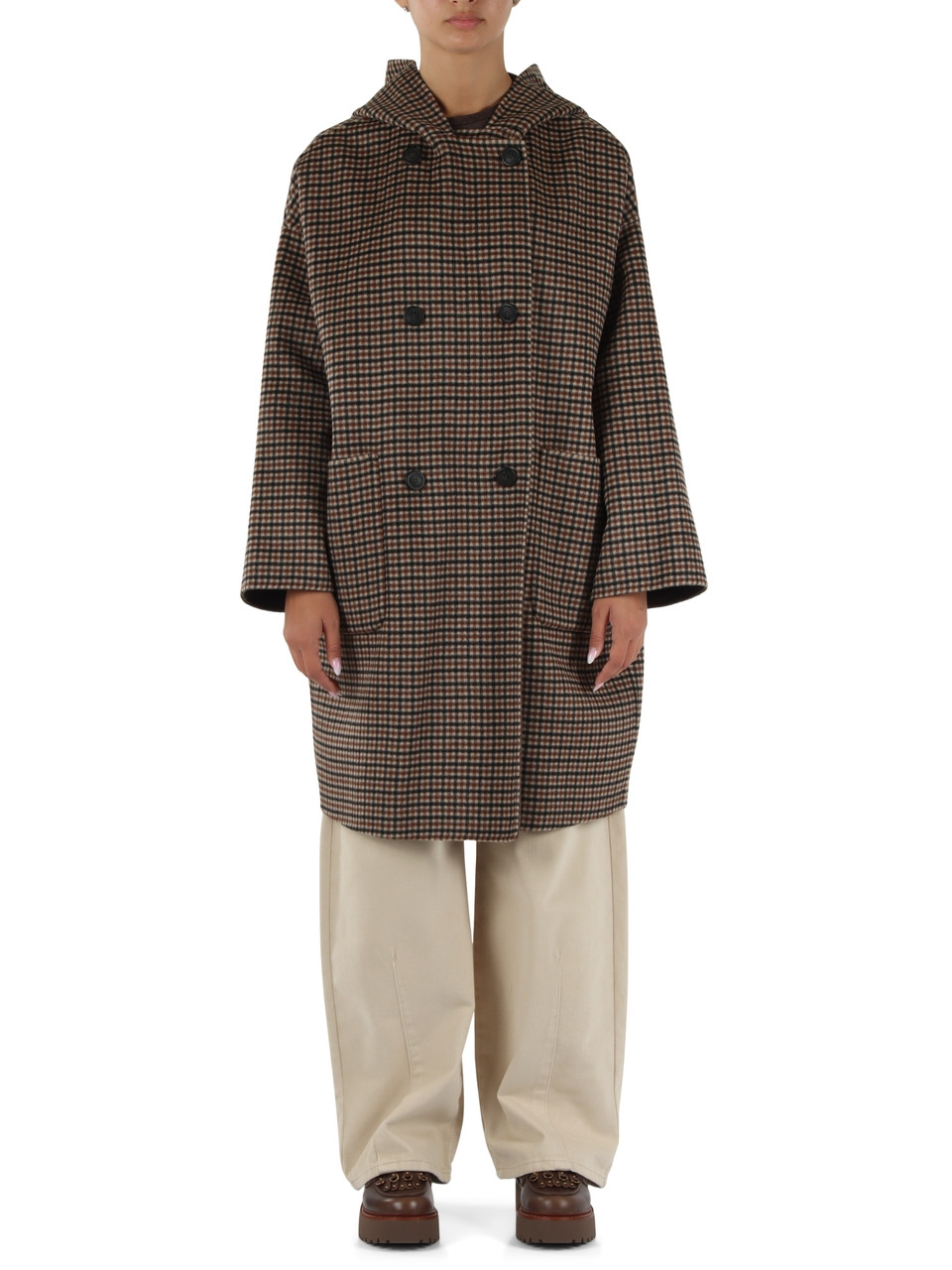 MARRONE | Cappotto reversibile in lana vergine BALTA