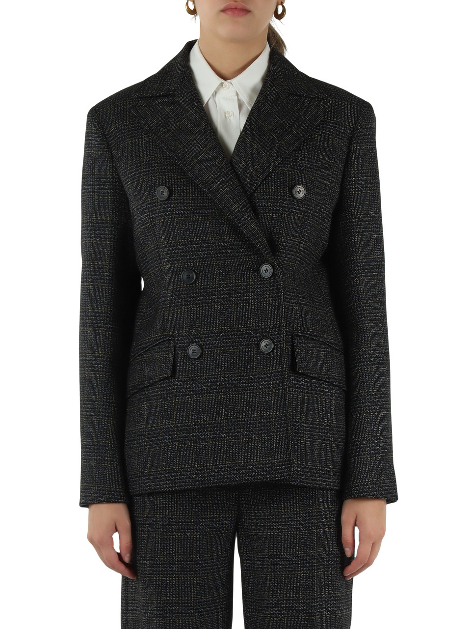 GRIGIO SCURO | Blazer OCCHIO in batavia di lana Principe di Galles