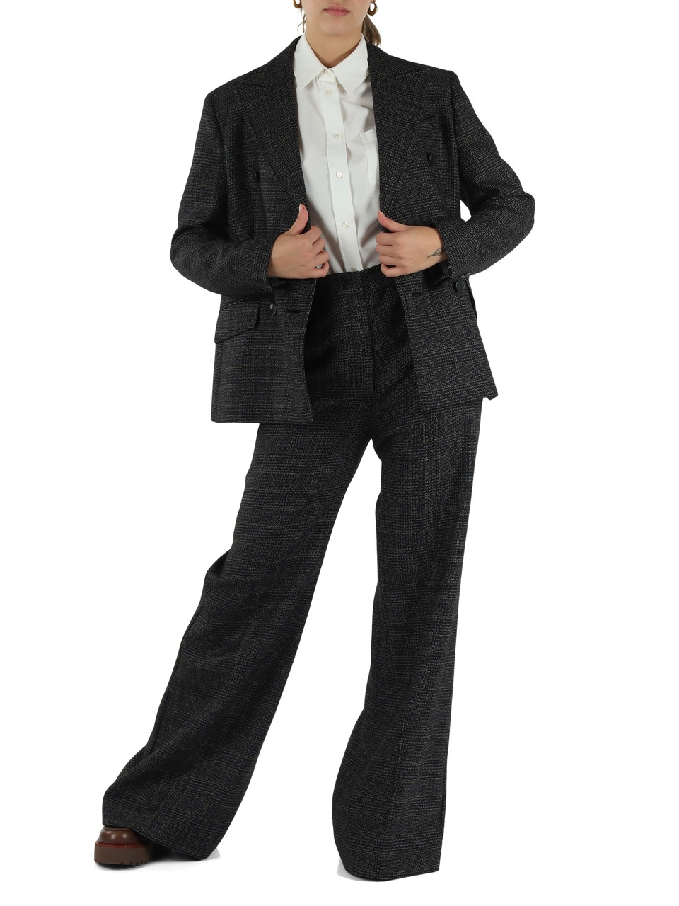 GRIGIO SCURO | Blazer OCCHIO in batavia di lana Principe di Galles