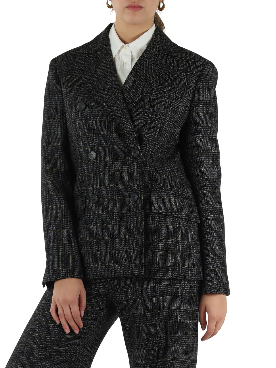 GRIGIO SCURO | Blazer OCCHIO in batavia di lana Principe di Galles