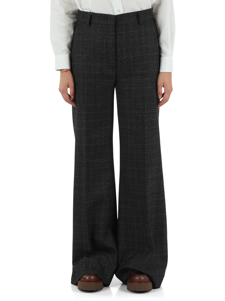GRIGIO SCURO | Pantalone PACCA in batavia di lana Principe di Galles