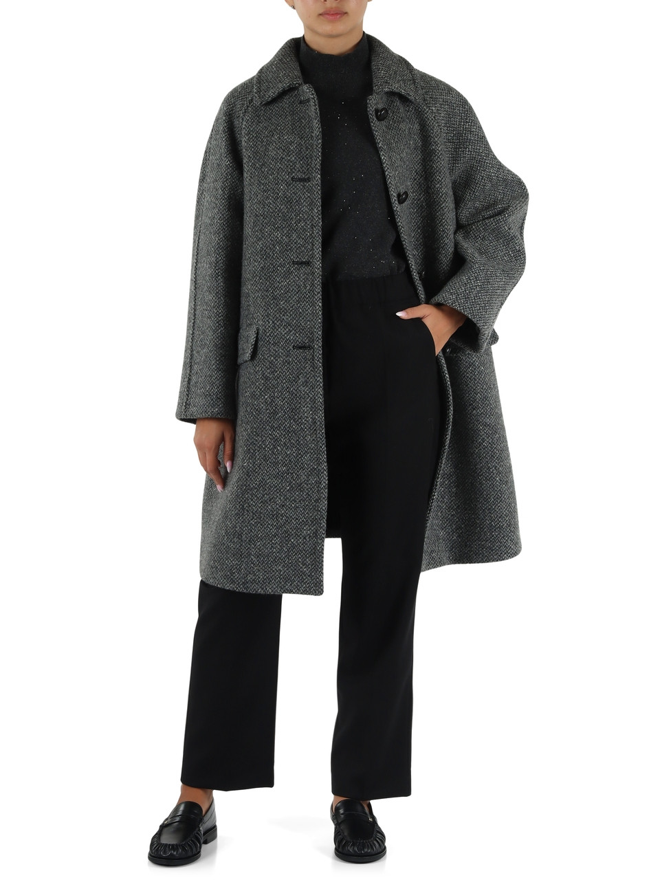 NERO | Pantalone HATELEY in flanella di lana stretch