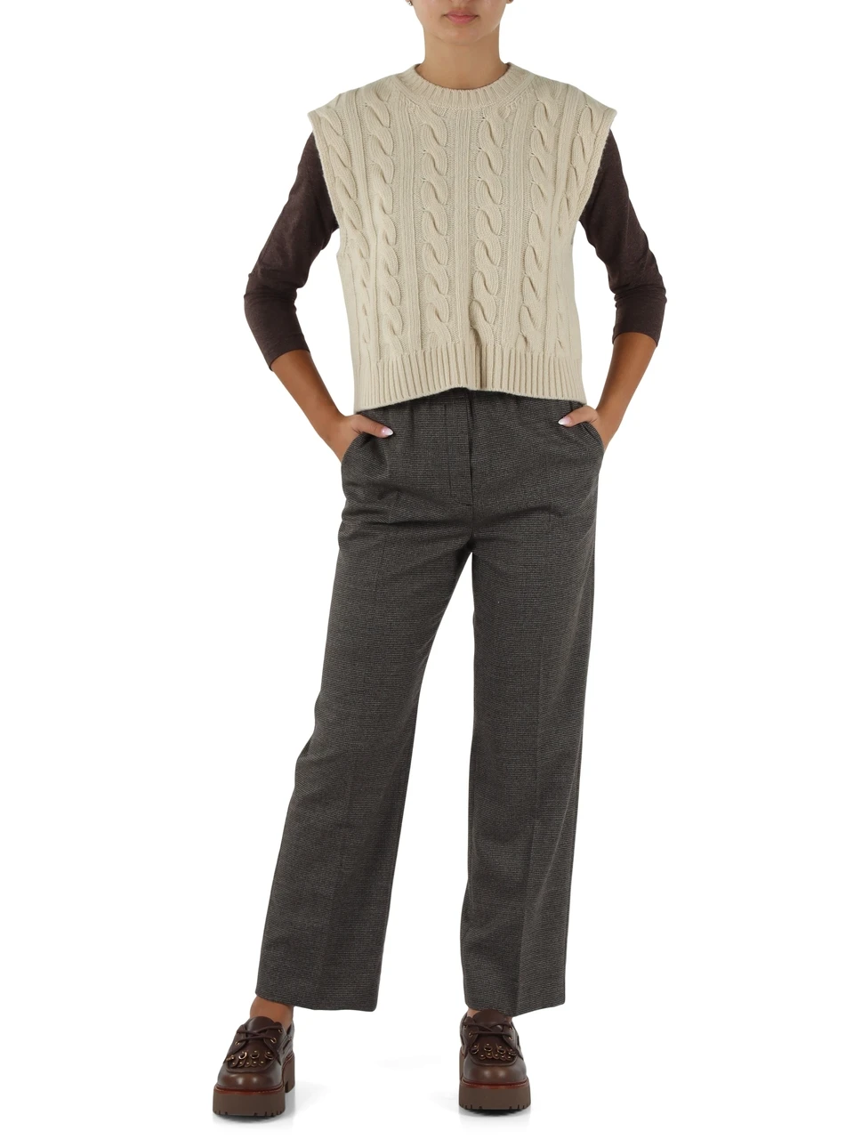 GRIGIO | Pantalone HATELEY in flanella di lana stretch