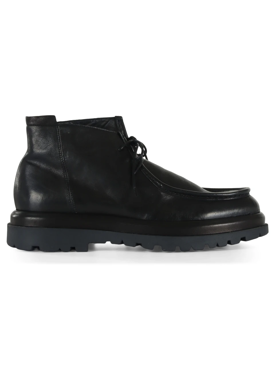NERO | Stringata alta in pelle