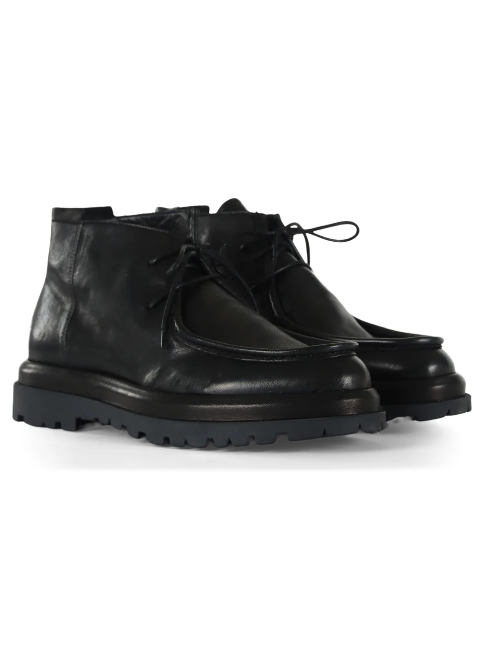 NERO | Stringata alta in pelle