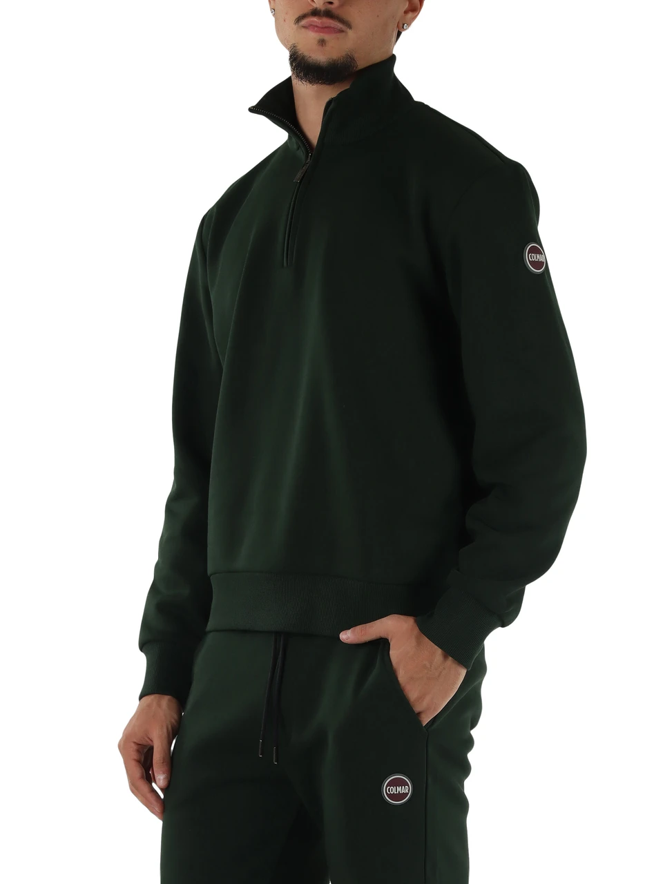 VERDE SCURO | Felpa mezza zip MODISH