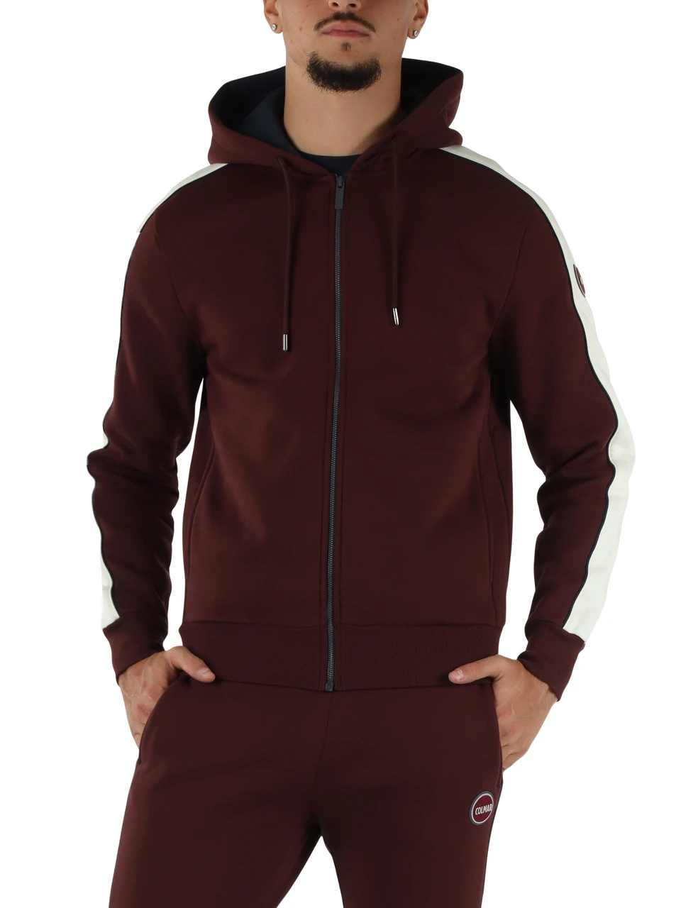 BORDEAUX | Felpa GAMER con zip e bande laterali