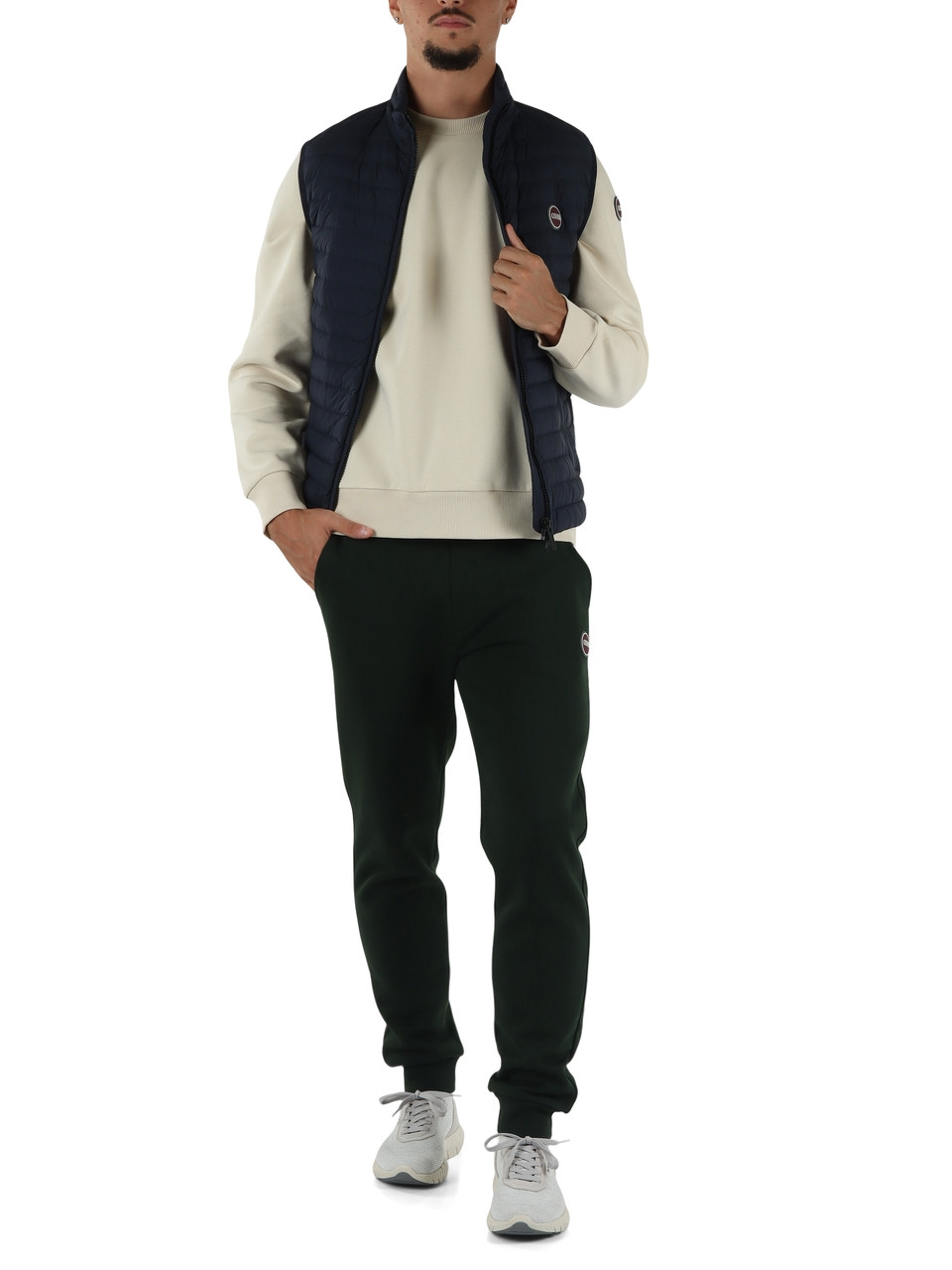 BLU SCURO | Piumino smanicato MINDSET con patch logo