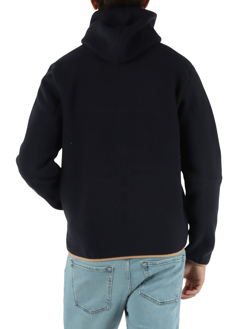 BLU SCURO | Giacca felpa RODRIGO in tessuto Teddy