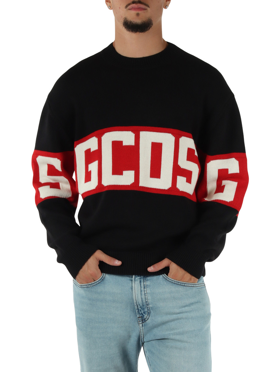 NERO | Maglia girocollo in misto lana