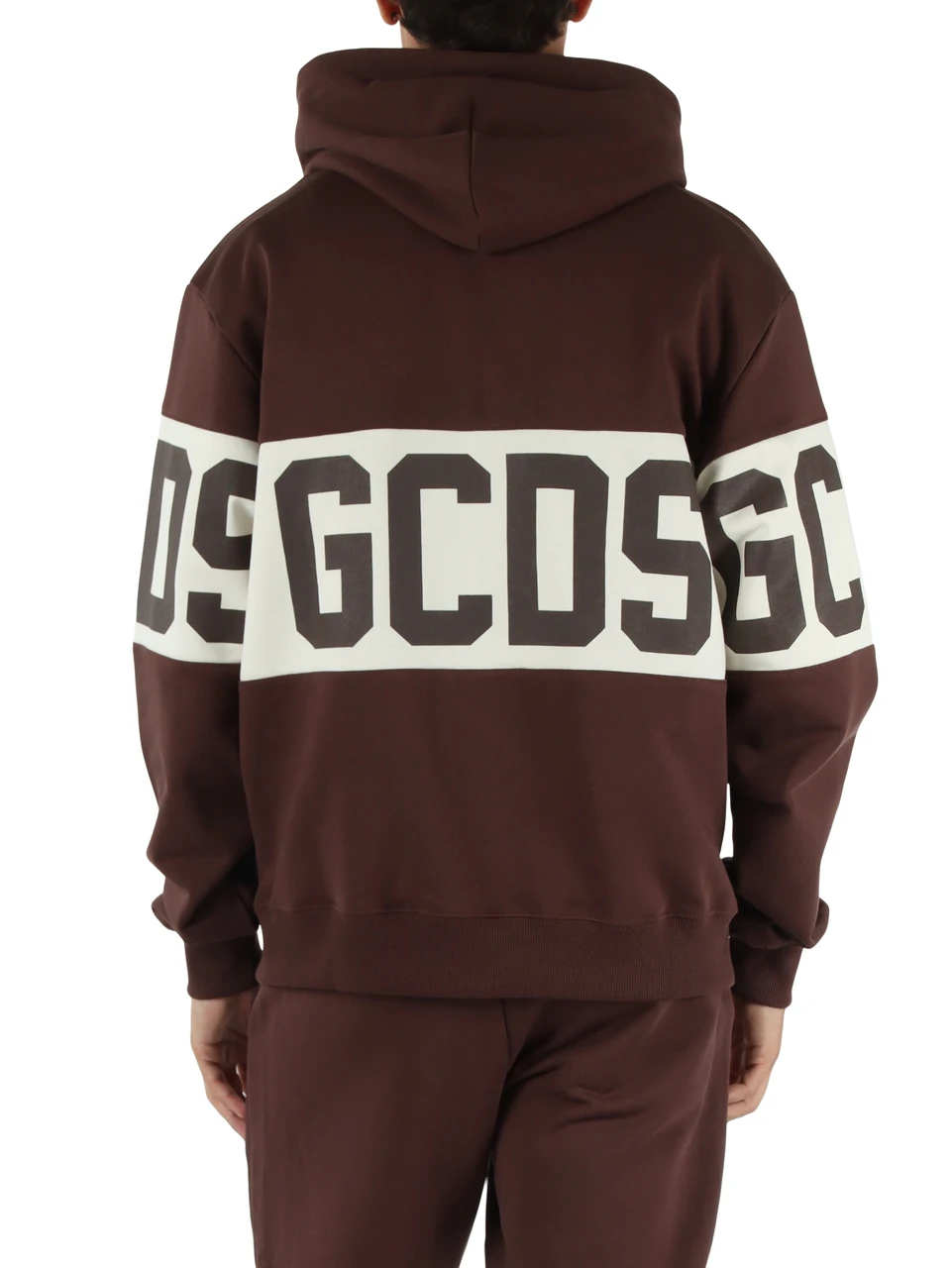 BRAUN | Sweatshirt aus angerauter Baumwolle mit Kapuze und Logo-Schriftzügen