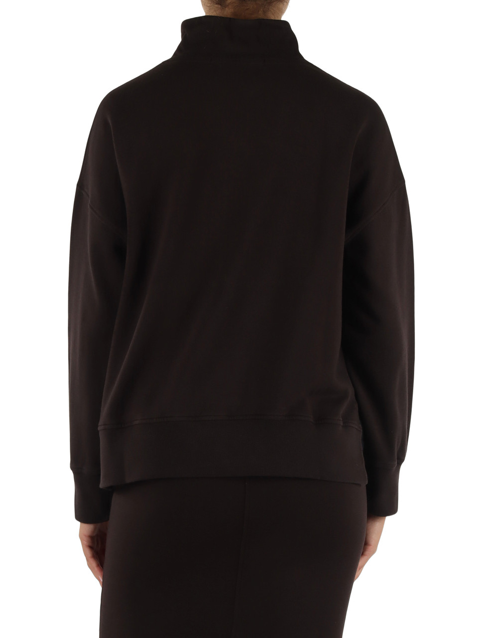 MARRONE | Felpa con zip in cotone