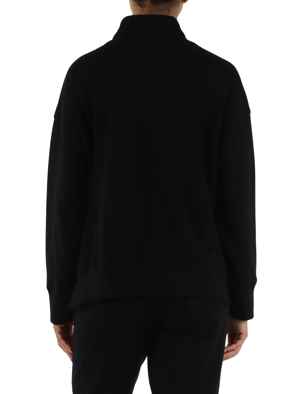 NERO | Felpa con zip in cotone garzato