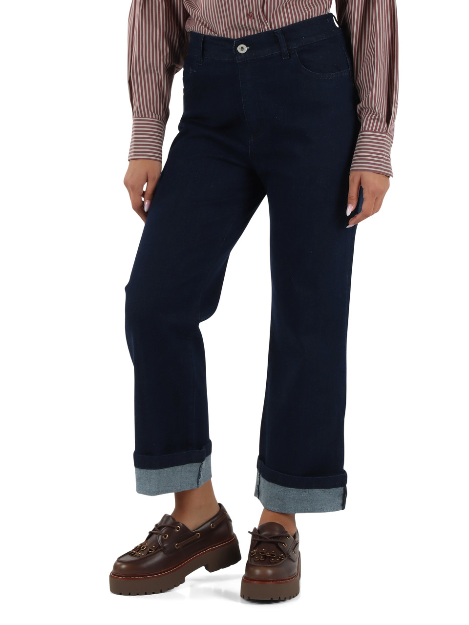 BLU SCURO | Pantalone jeans cinque tasche con cimosa