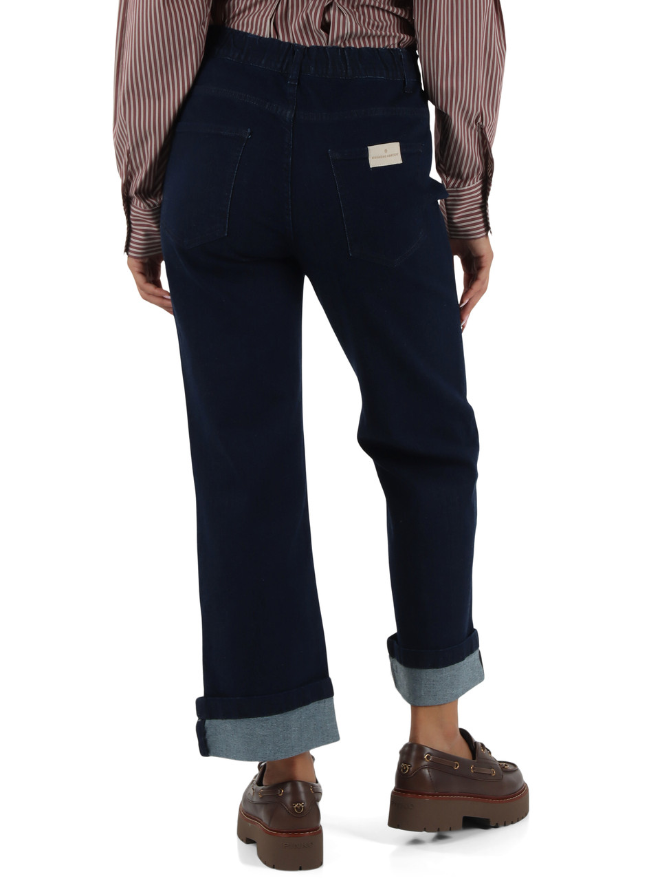 BLU SCURO | Pantalone jeans cinque tasche con cimosa