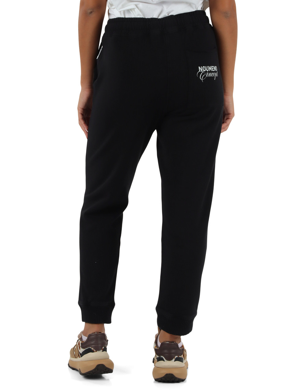 NERO | Pantaloni sportivi in cotone felpato con fondo elasticizzato