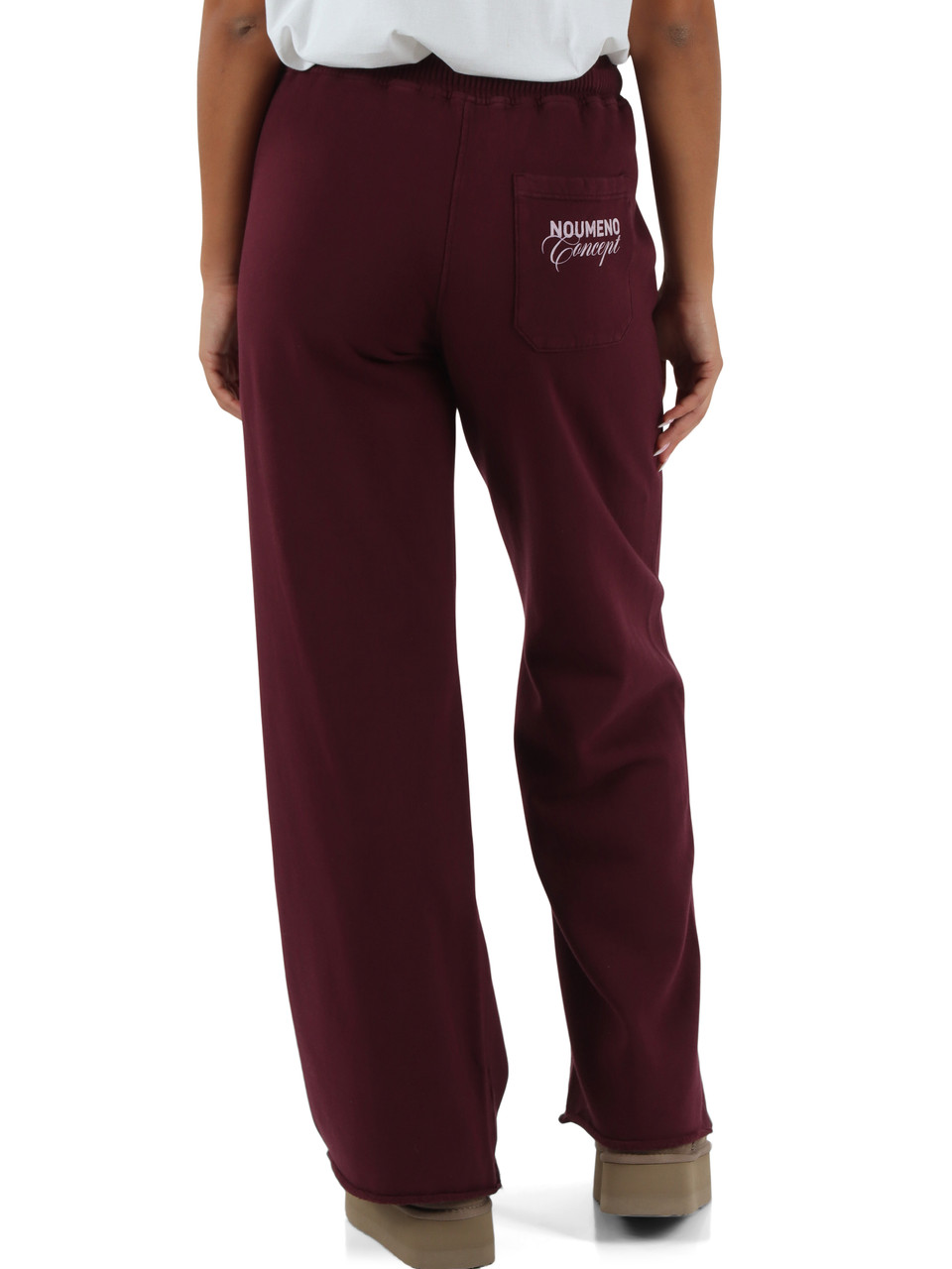 BORDEAUX | Pantalone sportivo gamba larga in cotone felpato