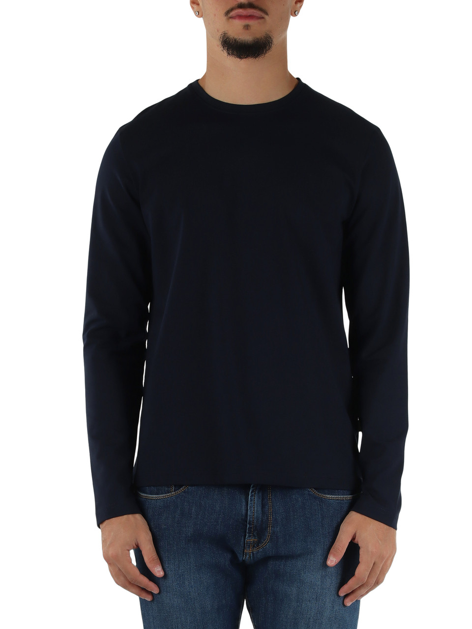 BLU SCURO | T-shirt manica lunga AMALFIML in cotone stretch