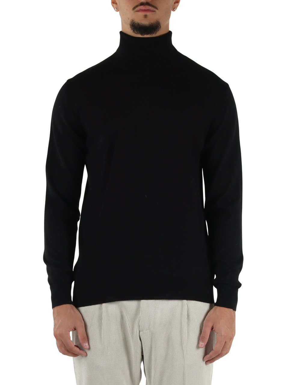 NERO | Maglia collo alto FLIRT in misto lana