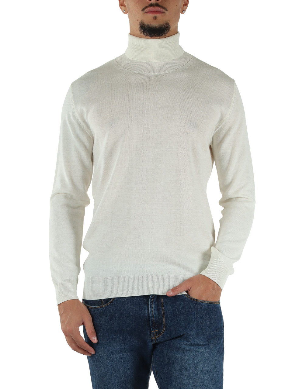 avorio | Maglia collo alto FLIRT in misto lana