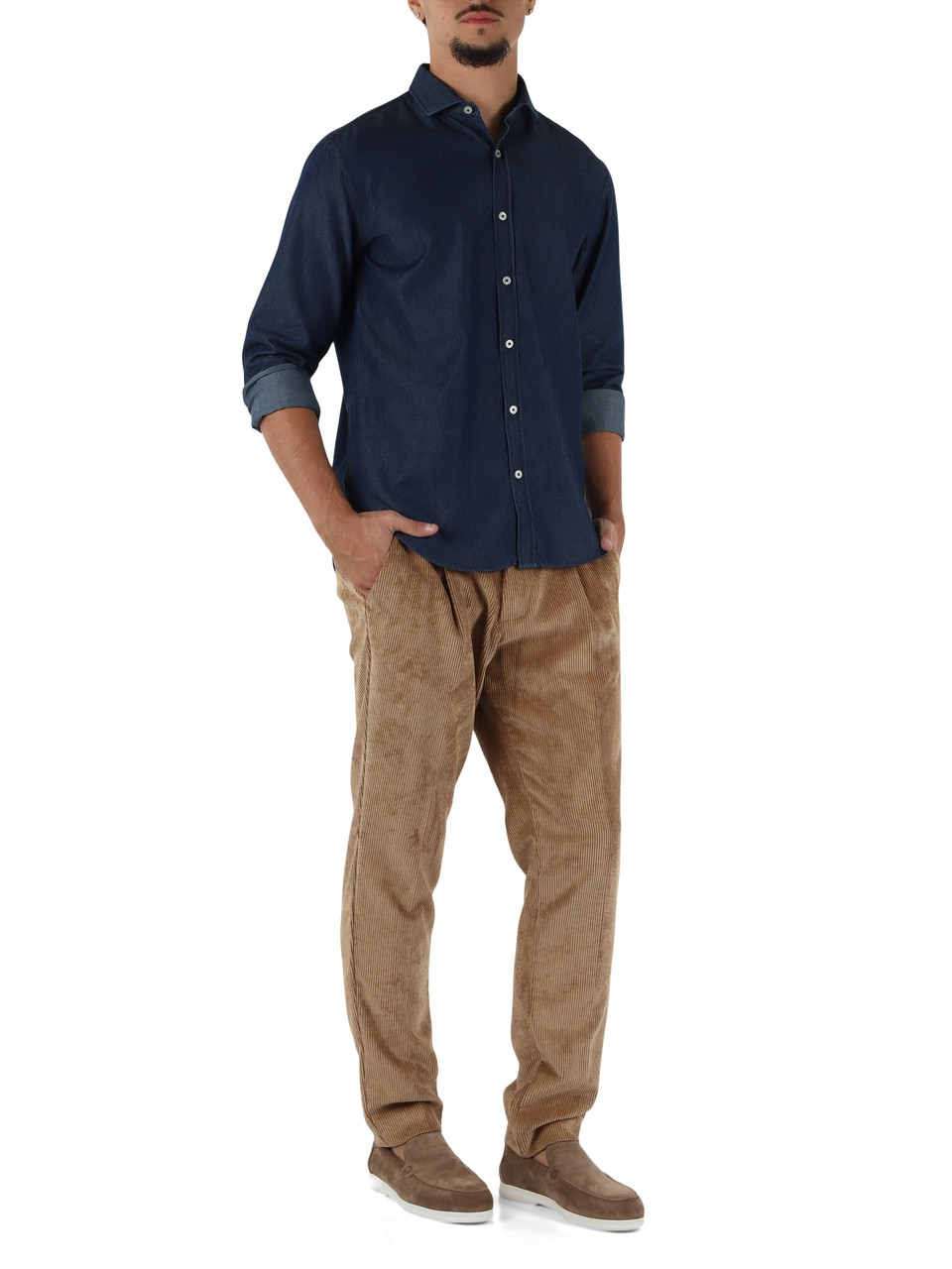 BLU SCURO | Camicia in denim leggero