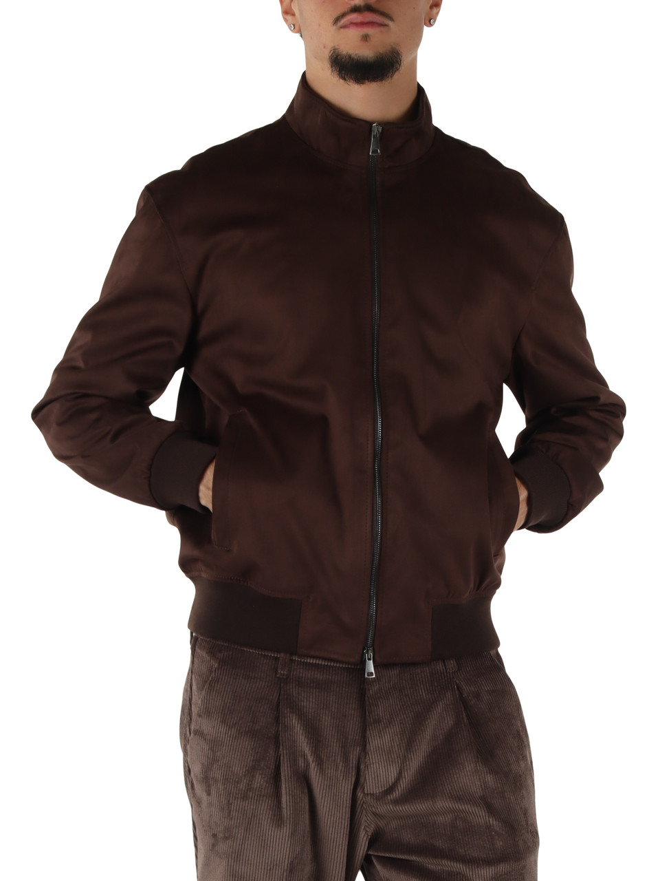 MARRONE | Giacca effetto suede