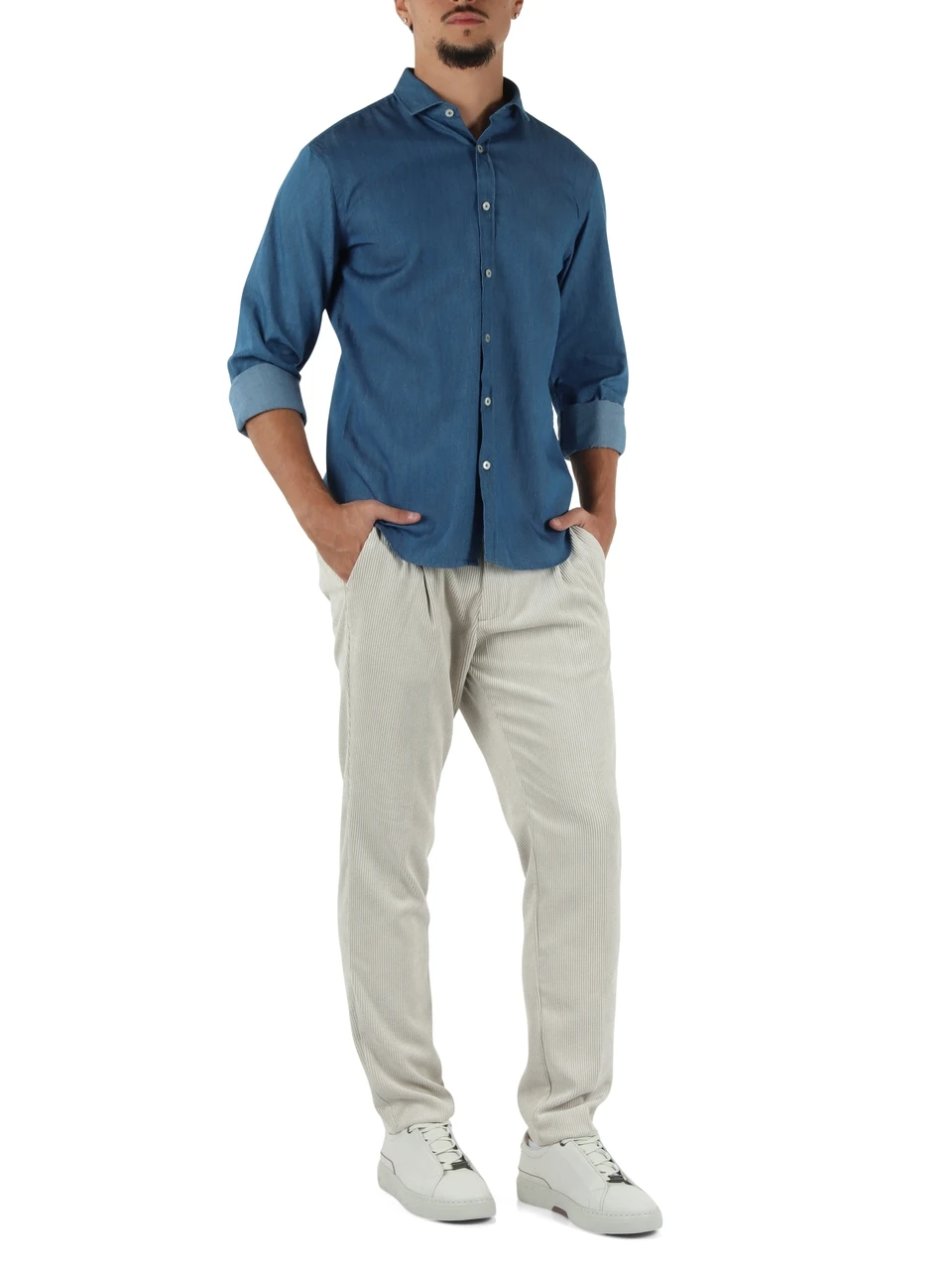 avorio | Pantalone TOM in velluto a coste