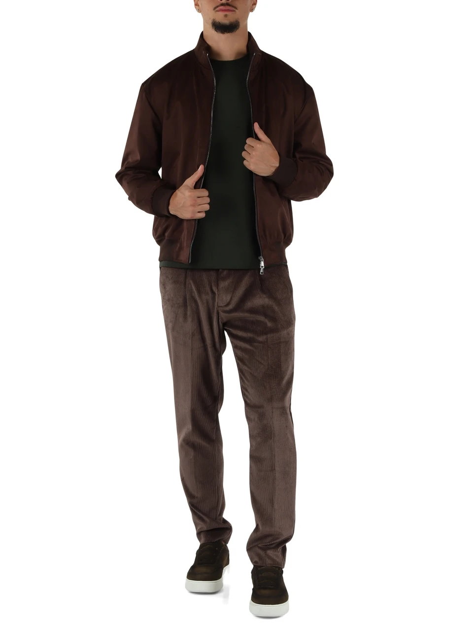 MARRONE | Pantalone TOM in velluto a coste
