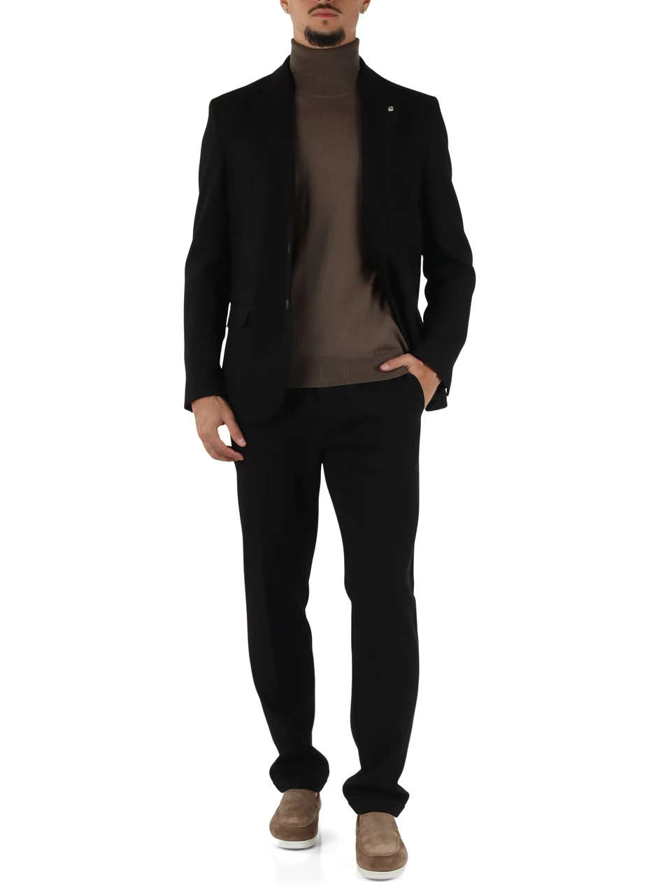 NERO | Pantalone BOGOTAPAN slim fit in misto viscosa