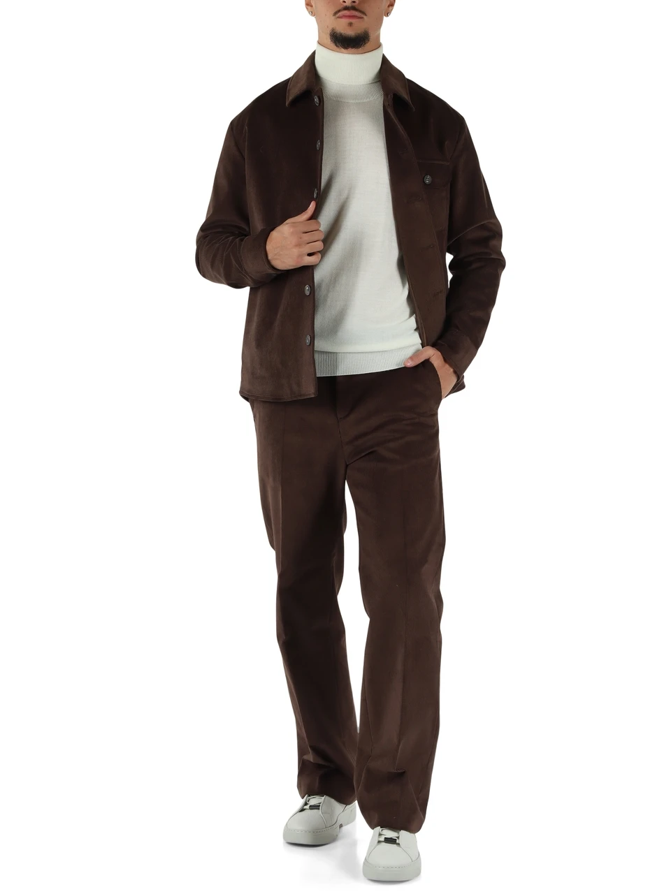 MARRONE | Pantalone WOODYVELL regular fit in velluto a coste