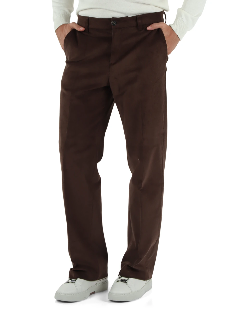 MARRONE | Pantalone WOODYVELL regular fit in velluto a coste