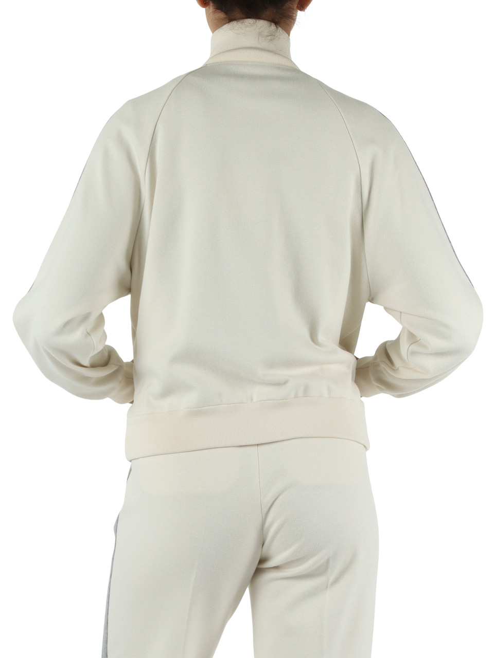 SAHNE | Sweatshirt aus Baumwoll-Viskose-Mischung mit Strickeinsätzen