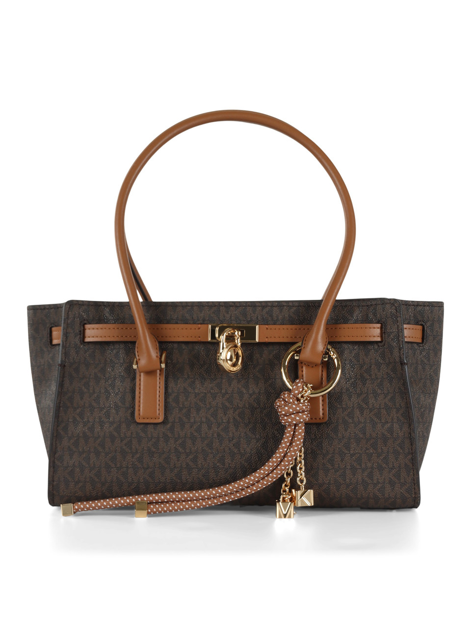 MARRONE | Borsa a spalla stampa logo HAMILTON MODERNE Small