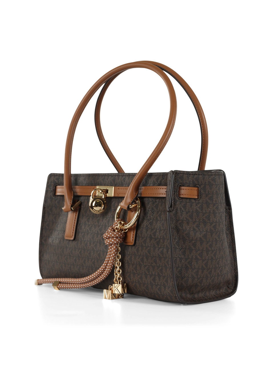 MARRONE | Borsa a spalla stampa logo HAMILTON MODERNE Small