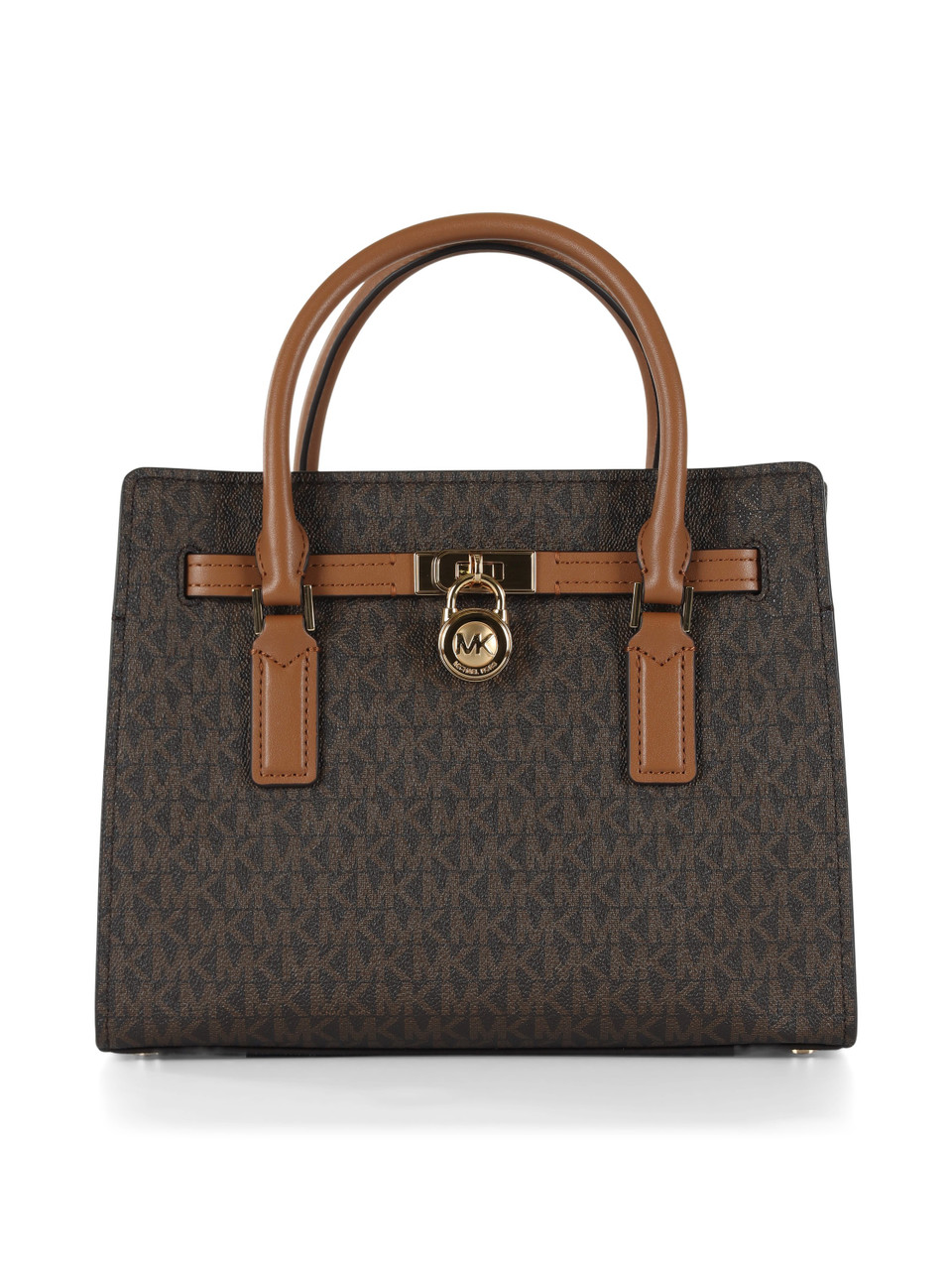 MARRONE | Borsa a mano stampa logo HAMILTON MODERNE Small
