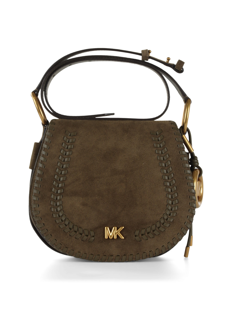 VERDE MILITARE | Borsa sella in suede JOSIE Medium