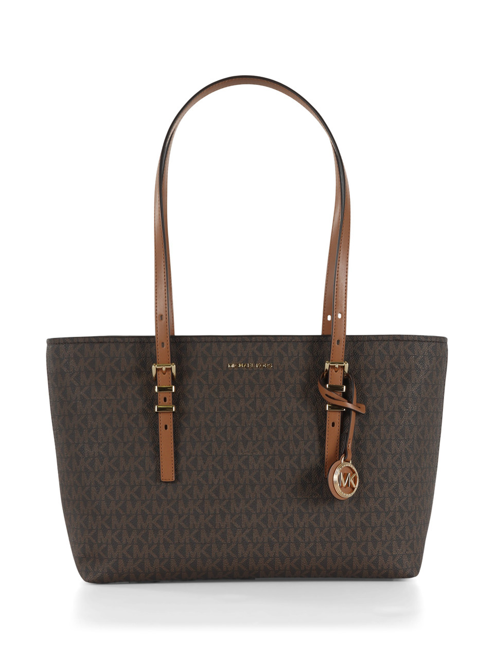 MARRONE | Borsa tote stampa logo QUINN Medium