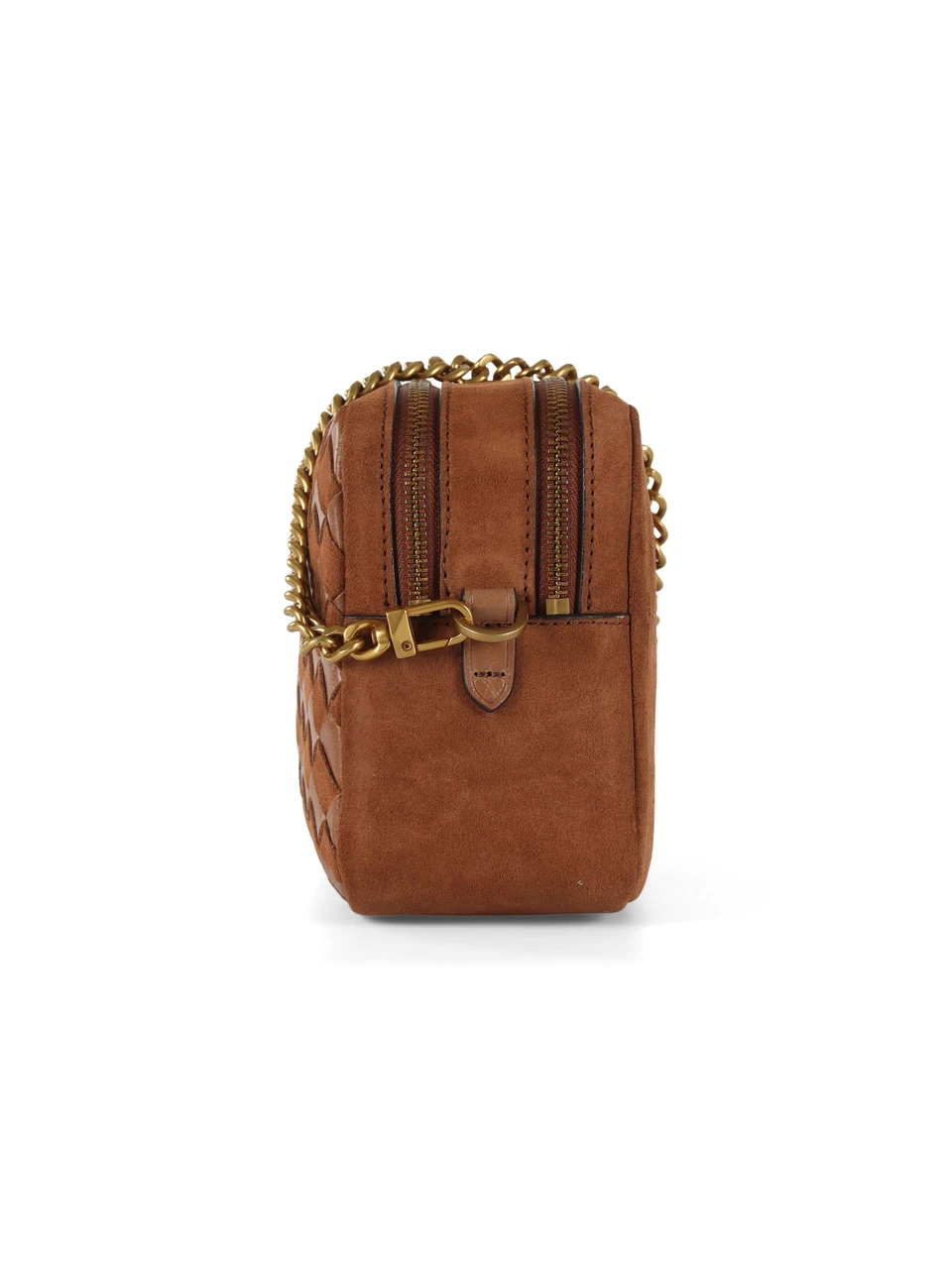 CUOIO | Borsa a tracolla in suede intrecciato BRYANT Medium