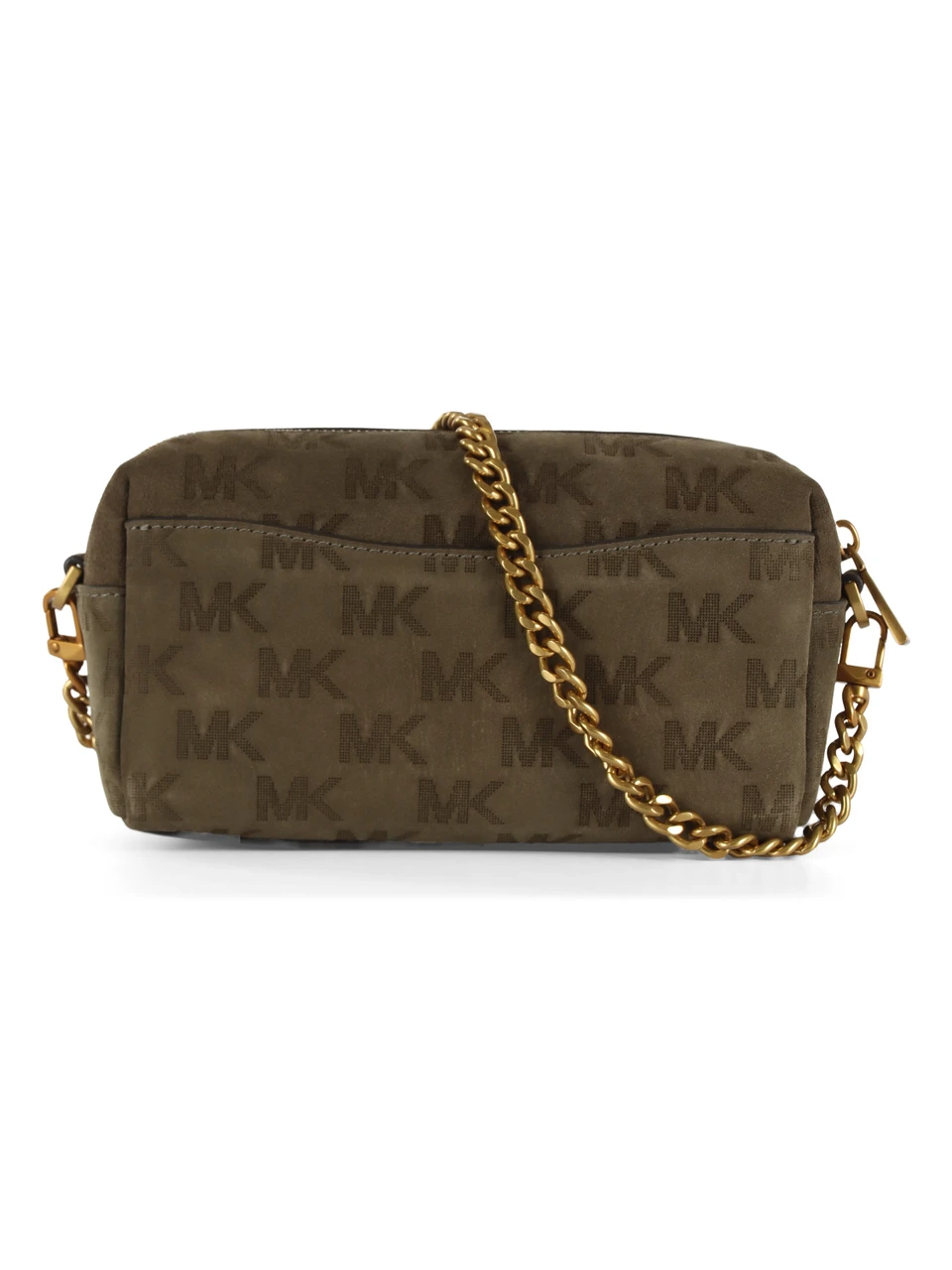 Militärgrün | BRYANT Small Suede-Tasche mit geprägtem Logo