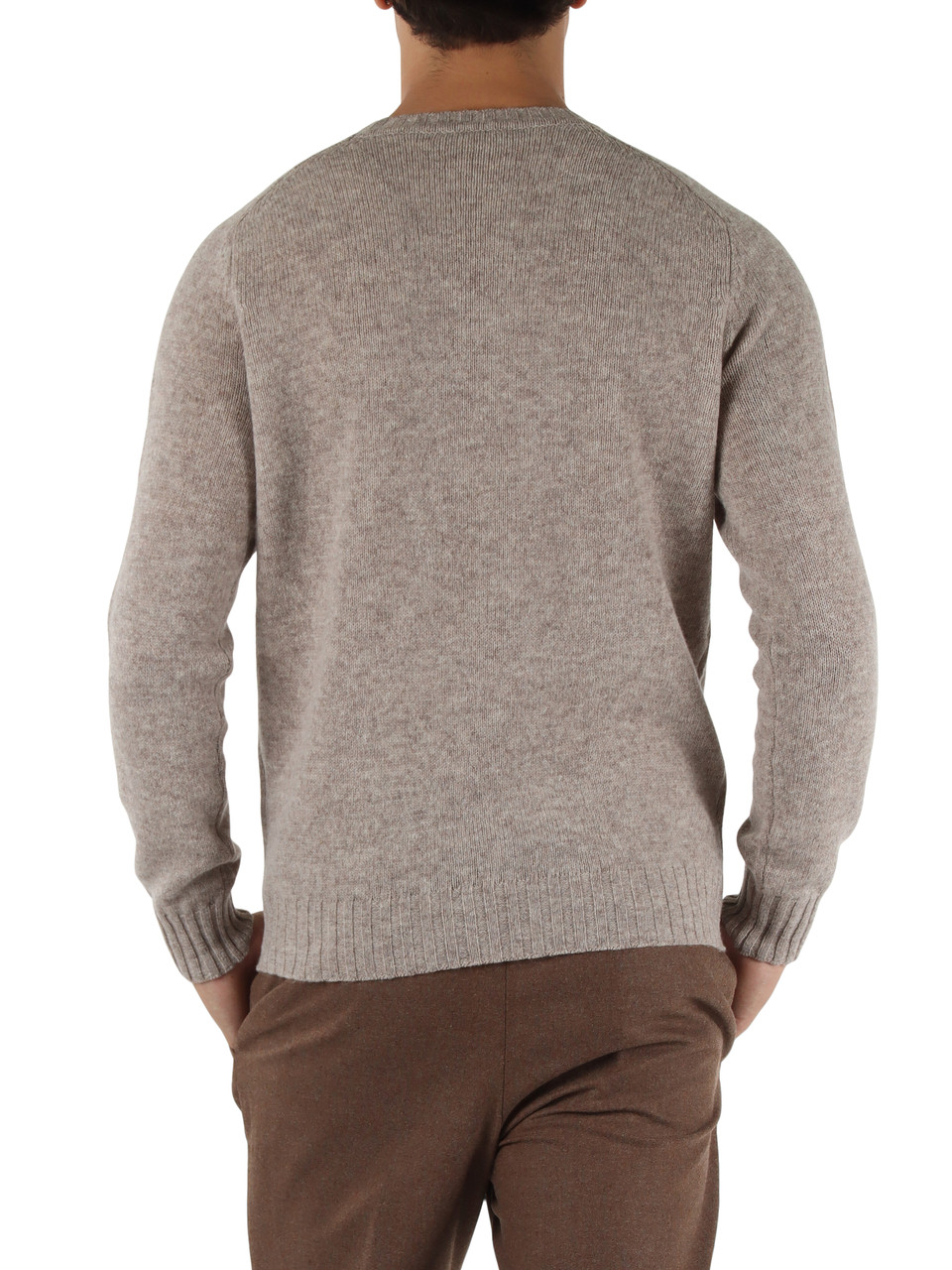 BEIGE | Maglia girocollo in lana merino extrafine