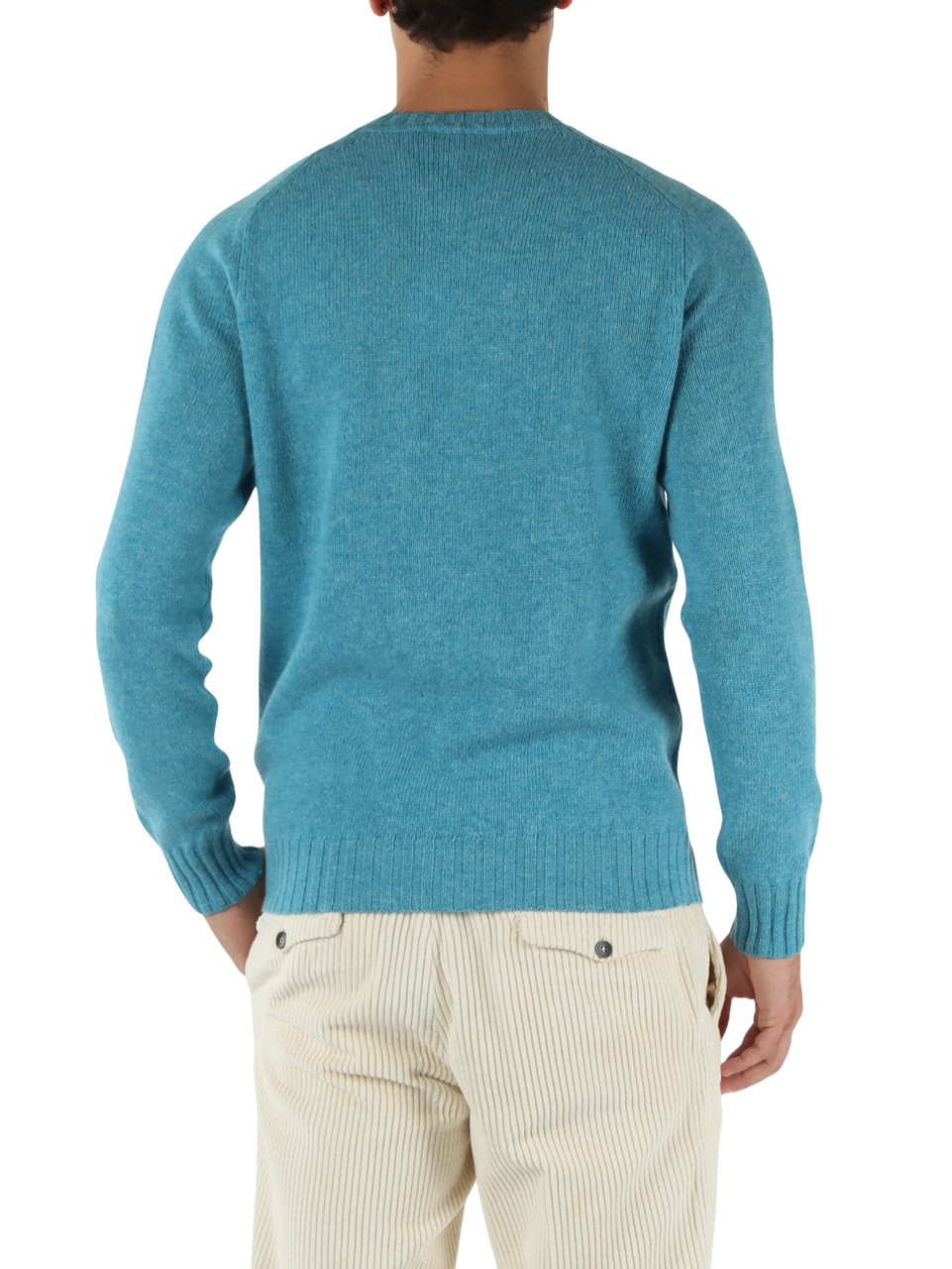 AZZURRO | Maglia girocollo in lana merino extrafine