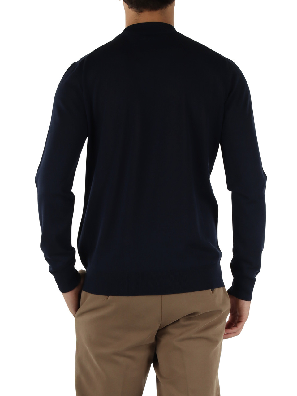 BLU SCURO | Maglia mezzo collo in lana merino extrafine
