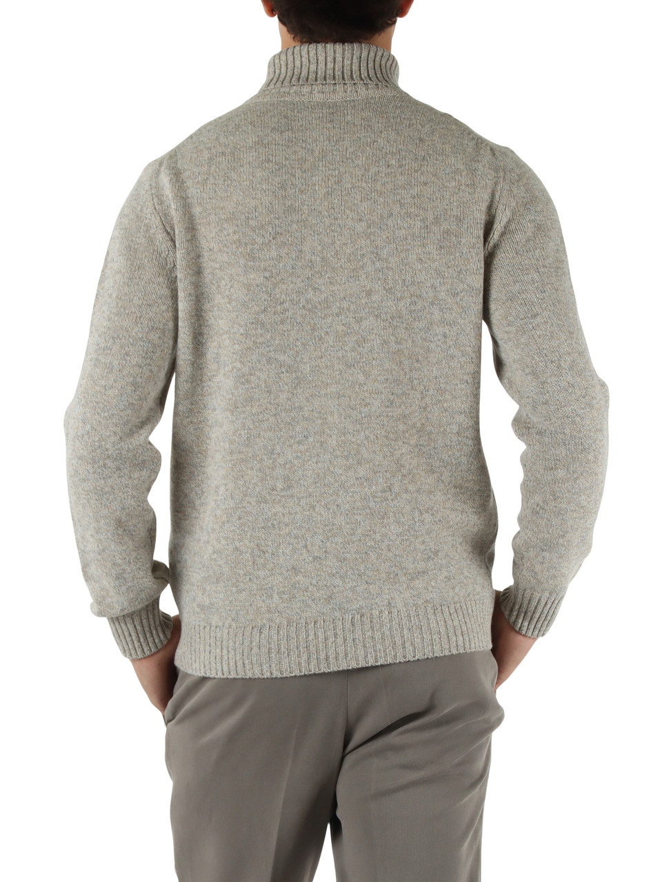 GRIGIO CHIARO | Maglia collo alto in lana merino extrafine