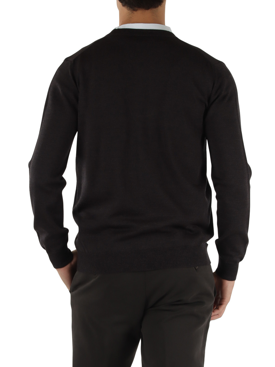 MARRONE | Cardigan in lana merino extrafine