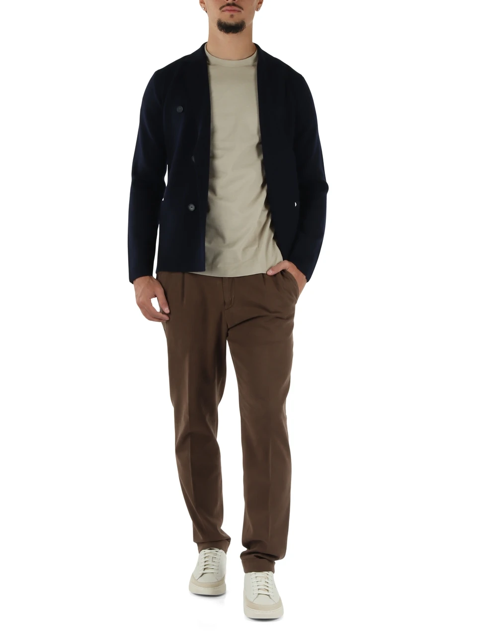 BRAUN | Hose aus Tencel und Stretch-Baumwolle mit Falten