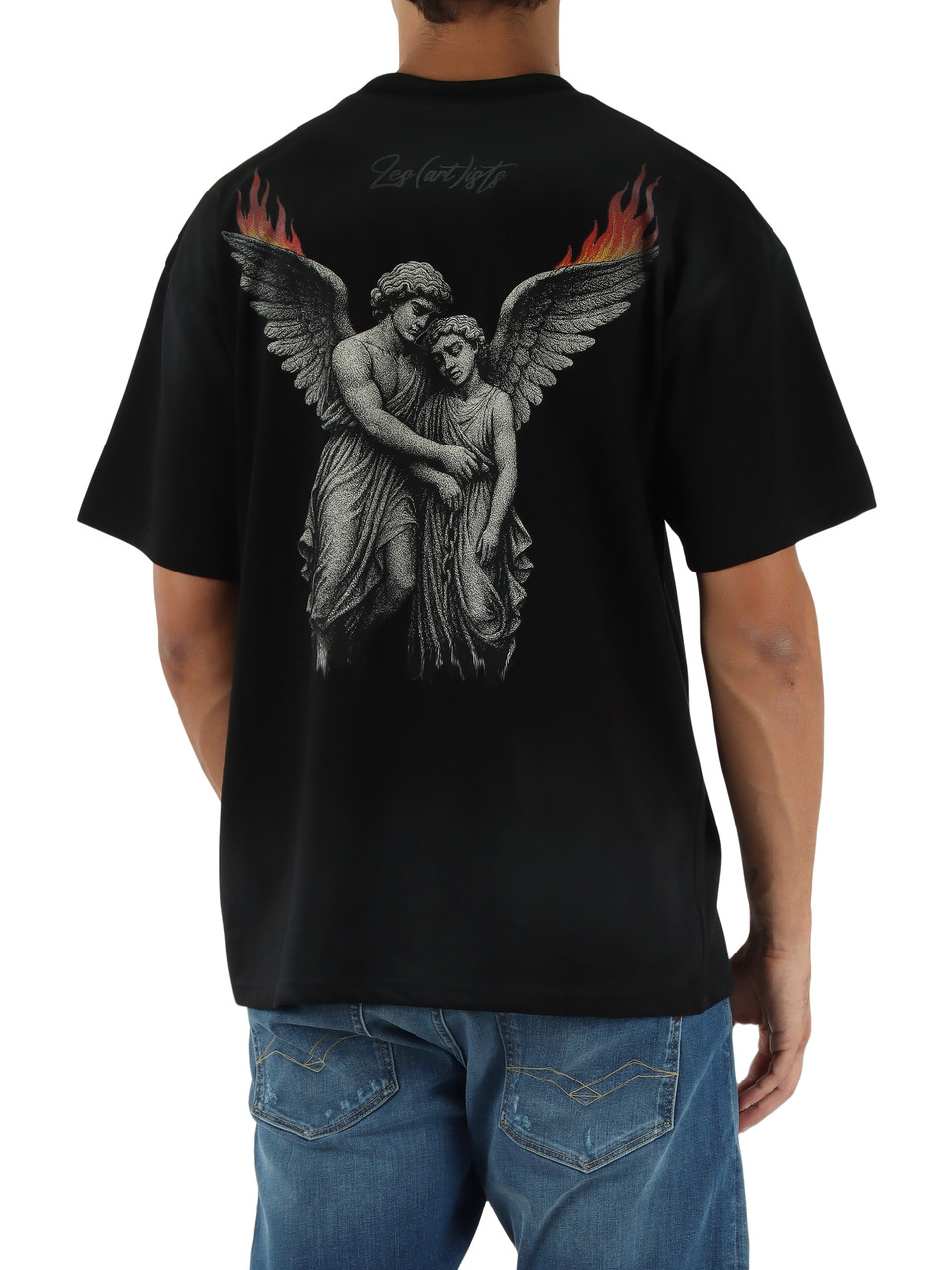 NERO | T-shirt in cotone Box Fit ANGEL