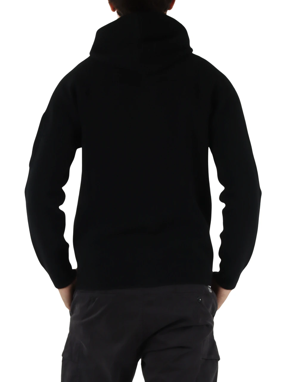NERO | Cardigan in misto lana con zip e cappuccio