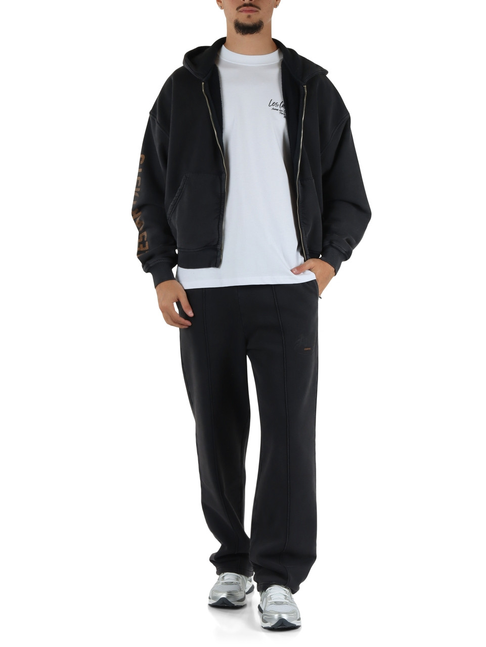 GRIGIO SCURO | Pantaloni sportivi in cotone felpato