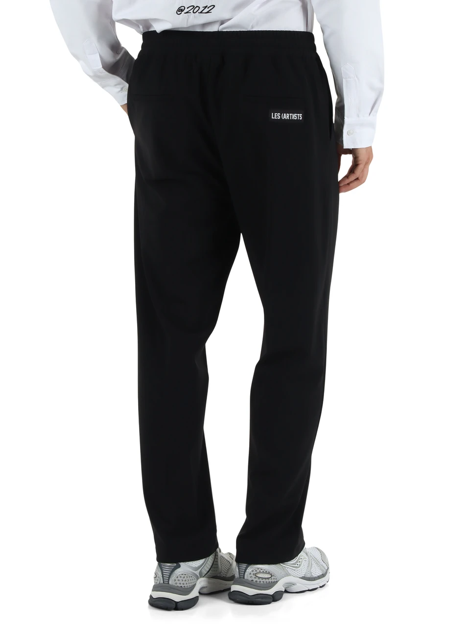 NERO | Pantalone stile sportivo LABEL in tessuto stretch